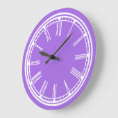 Solide Zachte Paarse Witte Romeinse cijfers Muurkl Grote Klok (Hoek)
