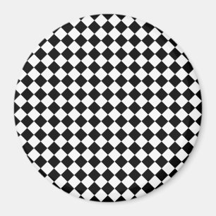 Solide zwart-wit Chevron Patroon 3 Inch Rond Magneet