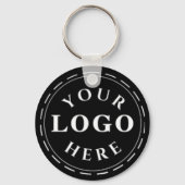 Solide zwarte Logo Sleutelhanger met QR-code (Voorkant)