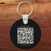 Solide zwarte Logo Sleutelhanger met QR-code (Achterkant)