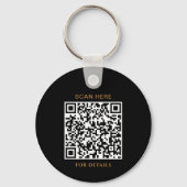 Solide zwarte Logo Sleutelhanger met QR-code (Achterkant)