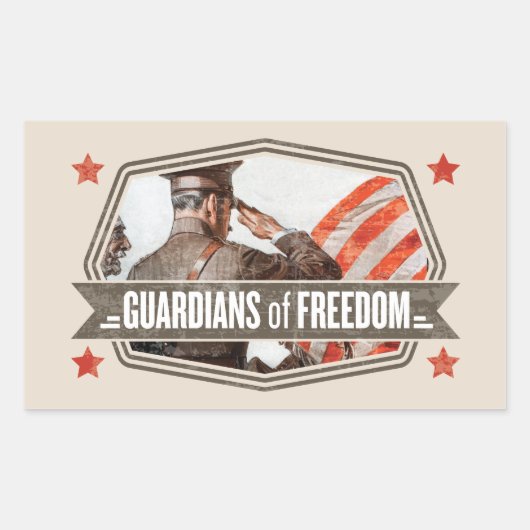 Solider-Guardian of Freedom Rechthoekige Sticker (Voorkant)