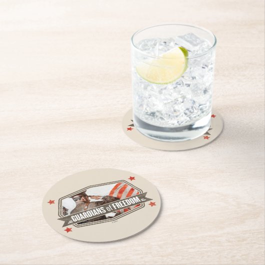 Solider-Guardian of Freedom Ronde Kartonnen Onderzetter (Insitu)