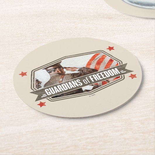 Solider-Guardian of Freedom Ronde Kartonnen Onderzetter (Gebogen)