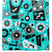 Solidus Blau Geometrisch Douchegordijn (Voorkant)