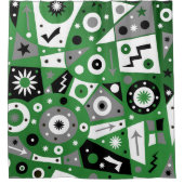 Solidus Green Geometric Shower Curtain Douchegordijn (Voorkant)