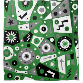 Solidus Green Geometric Shower Curtain Douchegordijn