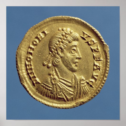 Solidus of Honorius drapes, uitgelijnd Poster (Voorkant)