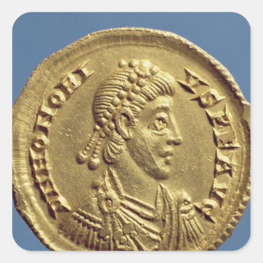 Solidus of Honorius drapes, uitgelijnd Vierkante Sticker (Voorkant)