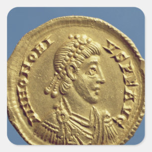 Solidus of Honorius drapes, uitgelijnd Vierkante Sticker