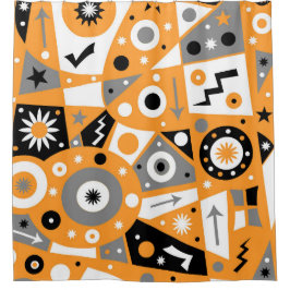 Solidus Oranje Geometric Shower Curtain Douchegordijn