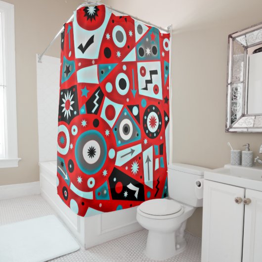 Solidus Red Galactic Shower Curtain Douchegordijn (In situ)