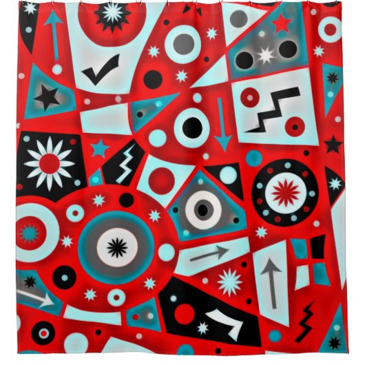 Solidus Red Galactic Shower Curtain Douchegordijn (Voorkant)