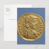 Solidus van Gratian gedraaid Briefkaart (Voorkant / Achterkant)