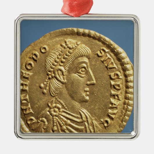 Solidus van Theodosius I de Grote gedraaid Metalen Ornament (Voorkant)