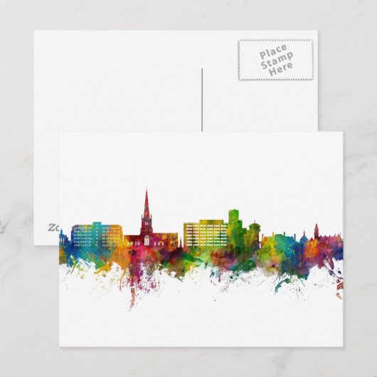 Solihull England Skyline Briefkaart (Voorkant / Achterkant)