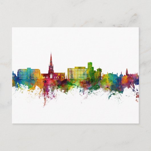 Solihull England Skyline Briefkaart (Voorkant)