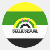 SOLIOSEXUELE REGENBOOG RONDE STICKER (Voorkant)