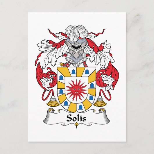 Solis Family Crest Briefkaart (Voorkant)