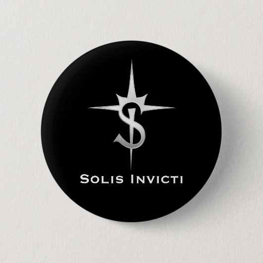 Solis Invicti Badge (zilver, met tekst) Ronde Button 5,7 Cm (Voorkant)