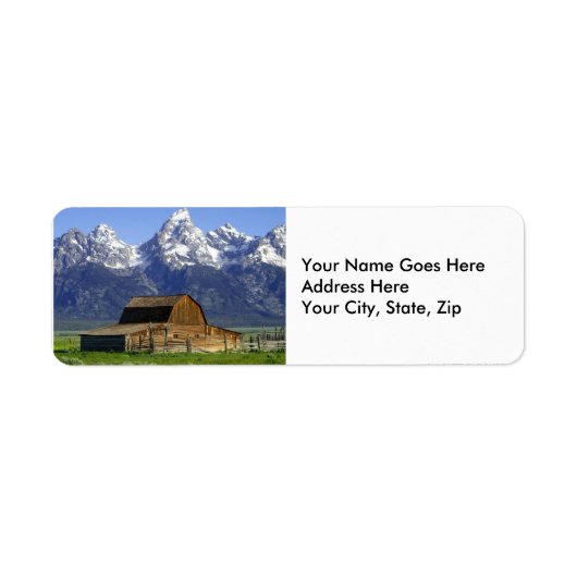 Solitaire Barn in Grand Tetons Etiket (Voorkant)
