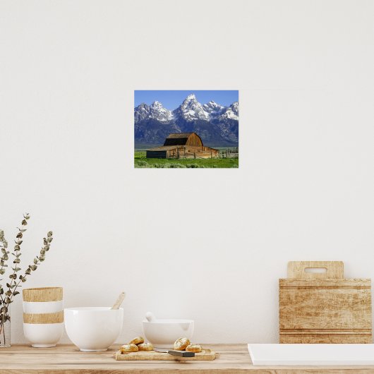 Solitaire Barn in Grand Tetons Poster (Keuken)