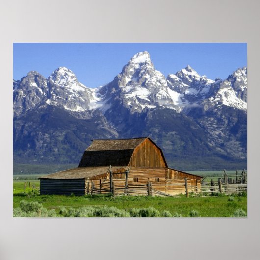 Solitaire Barn in Grand Tetons Poster (Voorkant)