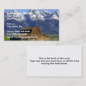Solitaire Barn in Grand Tetons Visitekaartje (Voorkant / Achterkant)
