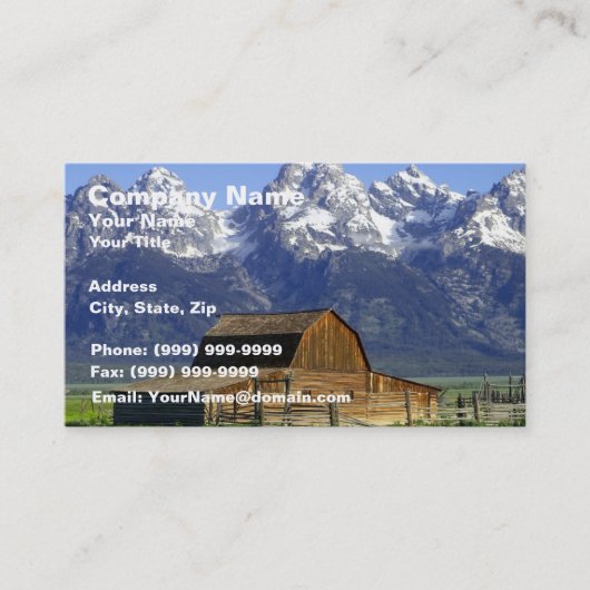 Solitaire Barn in Grand Tetons Visitekaartje (Voorkant)