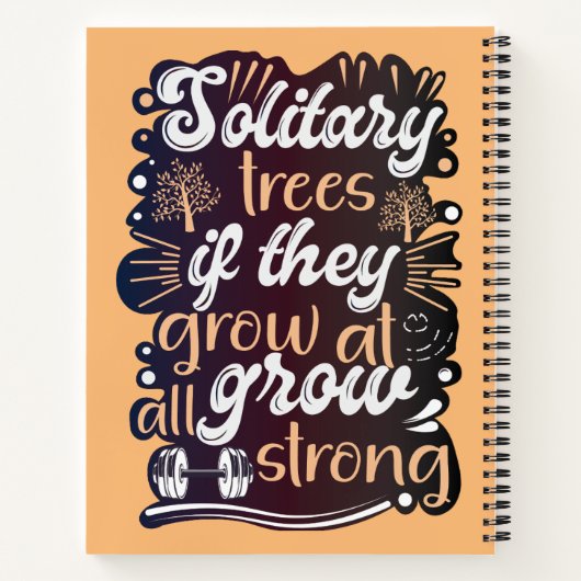 Solitaire bomen, als ze al groeien, worden sterk notitieboek (Achterkant)
