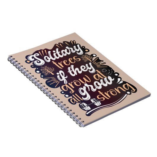Solitaire bomen, als ze al groeien, worden sterk notitieboek (Rechterzijde)