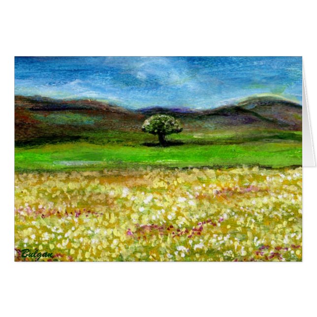 SOLITAIRE BOOM IN GEEL BLOEMENVELD, TUSCANIE (Voorkant Horizontaal)