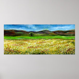 SOLITAIRE BOOM IN GEEL BLOEMENVELD, TUSCANIE POSTER