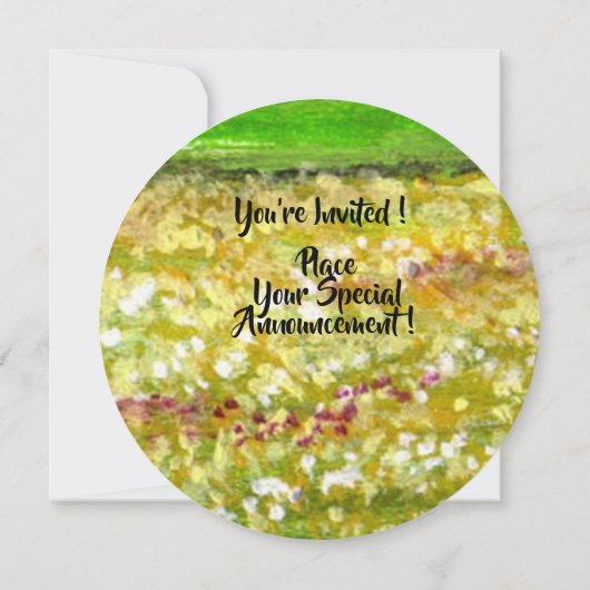 SOLITAIRE BOOM IN GEEL BLOEMENVELD ZOMERPARTY KAART (Achterkant)