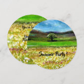 SOLITAIRE BOOM IN GEEL BLOEMENVELD ZOMERPARTY KAART (Voorkant / Achterkant)