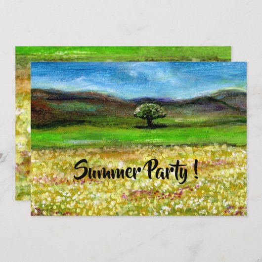 SOLITAIRE BOOM IN GEEL VELD SUMMER PARTIJ KAART (Voorkant / Achterkant)