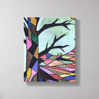 SOLITAIRE BOOM IN HET MAANLICHT CANVAS AFDRUK