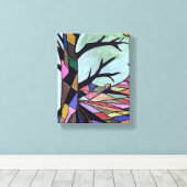 SOLITAIRE BOOM IN HET MAANLICHT CANVAS AFDRUK (Insitu (Houten vloer))