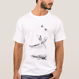 Solitaire boot in mist - Chinese inkt Wash Art T-shirt