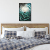 Solitaire boot in turbulente Zeeen Oceaanlandschap Canvas Afdruk (Insitu (Slaapkamer))