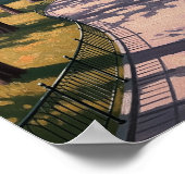 Solitaire dame op de bank van het park poster (Hoek)