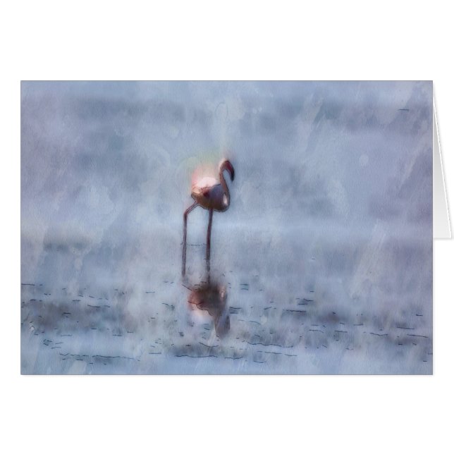 Solitaire flamingo-Waterverf (Voorkant Horizontaal)