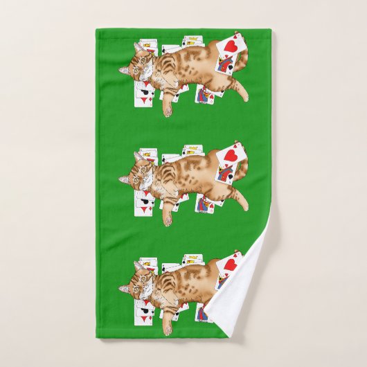 Solitaire Game Kaarten Cat Bad Handdoek (Handdoek)