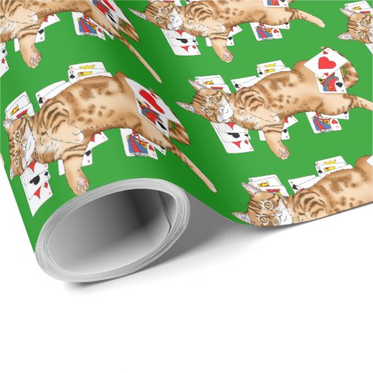 Solitaire Game Kaarten Cat Cadeaupapier (Rol Hoek)