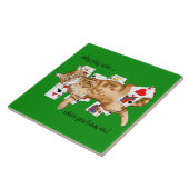 Solitaire Game Kaarten Cat Tegeltje (Zijkant)