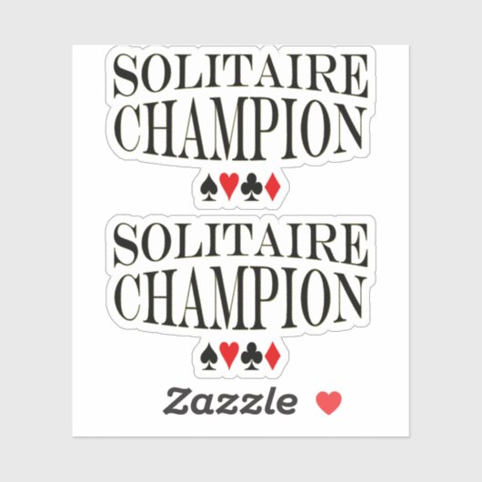 Solitaire Kampioen Vinyl Sticker (Vel)