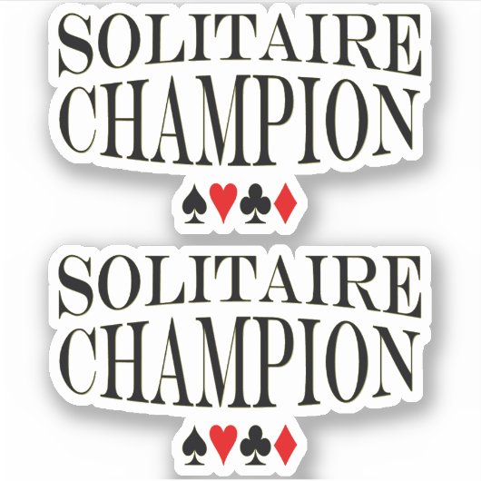 Solitaire Kampioen Vinyl Sticker (Voorkant)