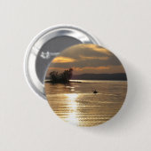 Solitaire Kayak op het meer Ronde Button 5,7 Cm (Voorkant /achterkant)