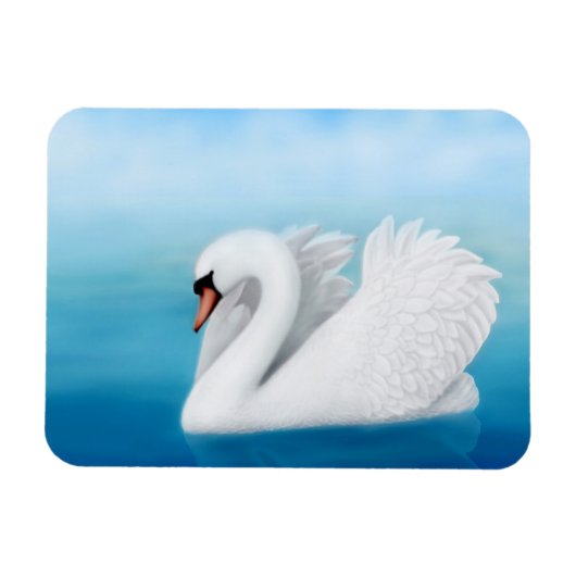 Solitaire Mute Swan Premium Magnet Magneet (Horizontaal)