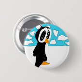 Solitaire pinguïn ronde button 5,7 cm (Voorkant /achterkant)